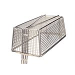 Fry Basket 17" × 8.25" × 6" ,Rectangle, Yellow Plastic Handle 12"