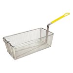 Fry Basket 17" × 8.25" × 6" ,Rectangle, Yellow Plastic Handle 12" Fry Basket 17" × 8.25" × 6" ,Rectangle, Yellow Plastic Handle 12"