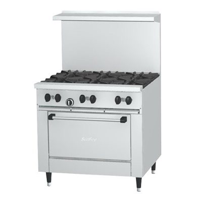 range standard oven size propane gas 6 burners